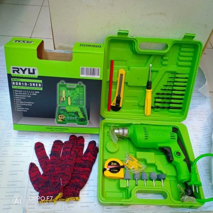 RYU MESIN BOR SET KOPER RDR 10-3 REB 10 mm set 22pc / bor set / mesin bor 10mm set
