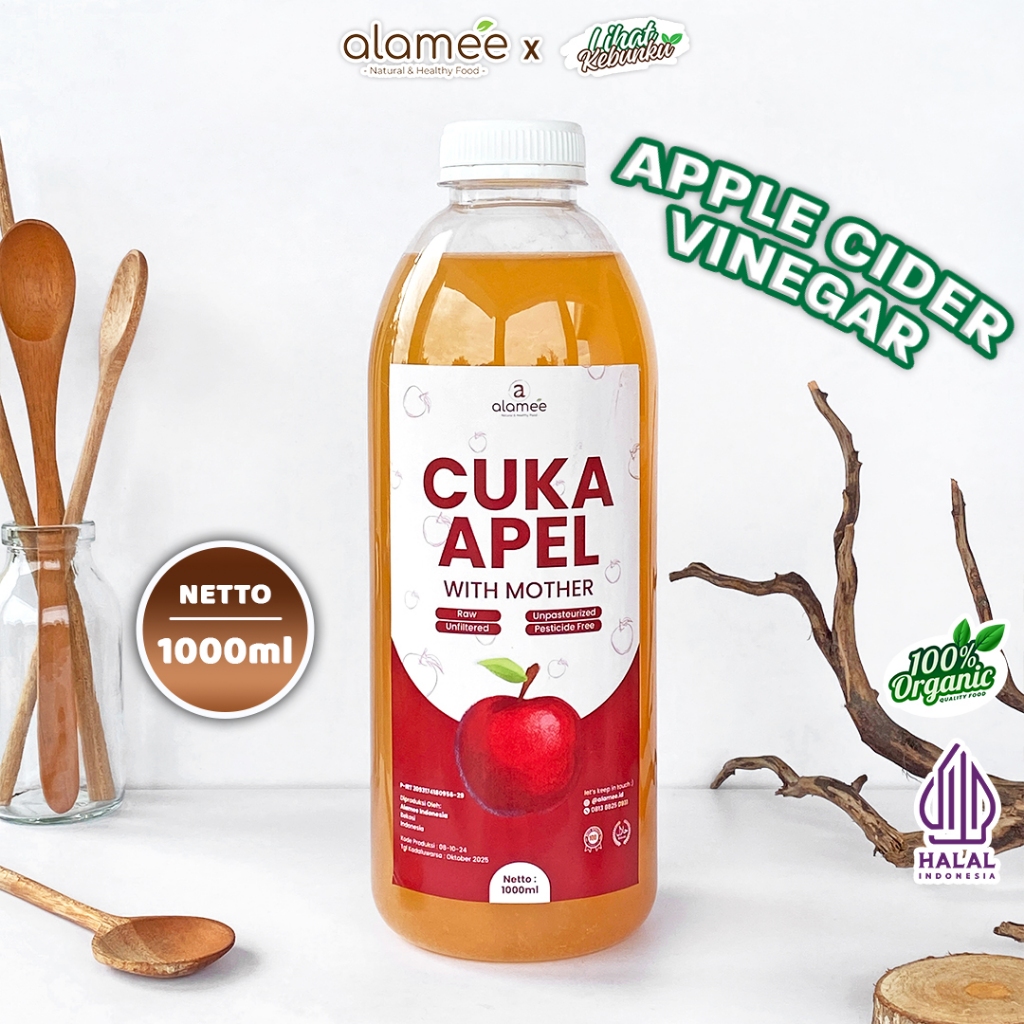 

ALAMEE Cuka Apel With Mother Apple Cider Vinegar Original Organik Sari Buah 1000ml LIHAT KEBUNKU