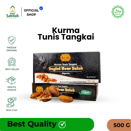 

Kurma Tunis Tangkai 500 Gram Premium | Kurma Impor Utuh Bertangkai | Manis Alami & Lembut