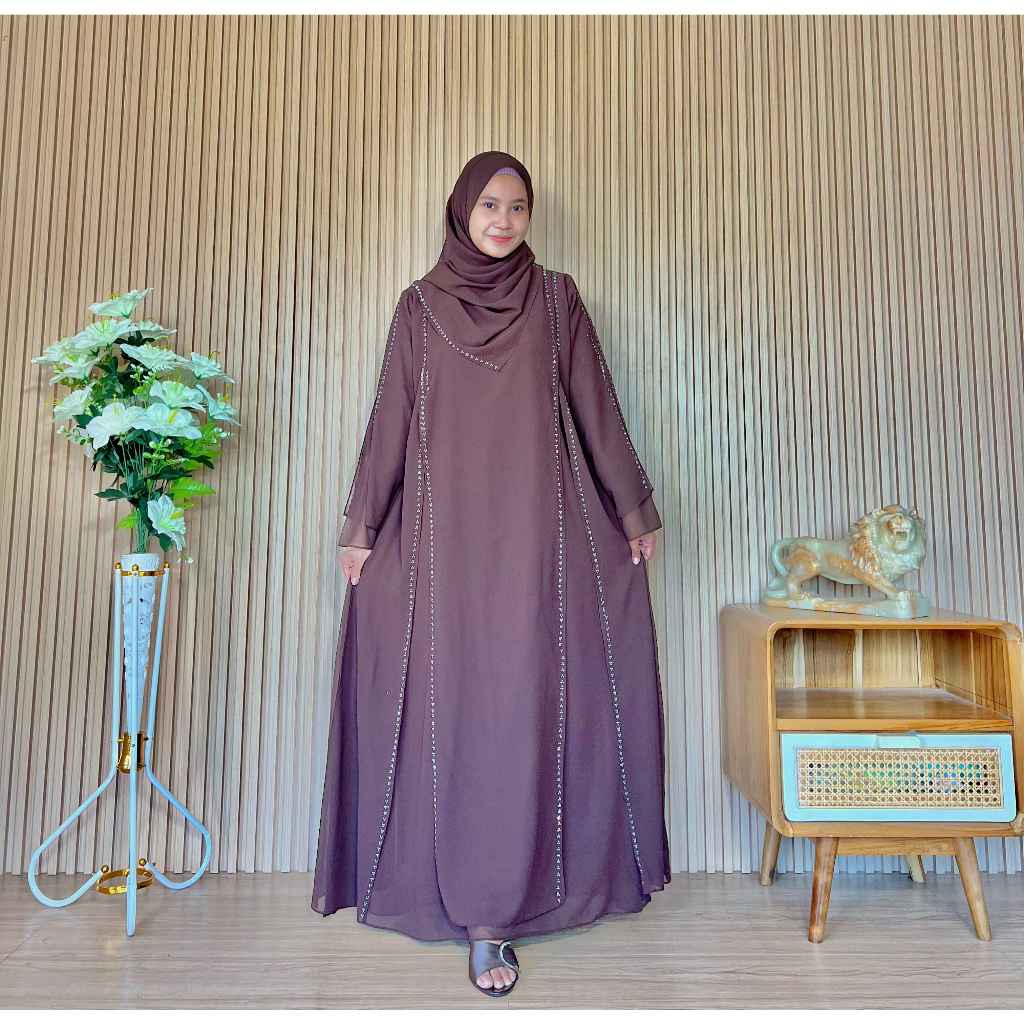 Dress Zafira set hijab ceruty babydoll by Nichla Label | Abaya simpel | Gamis Lebaran 2026