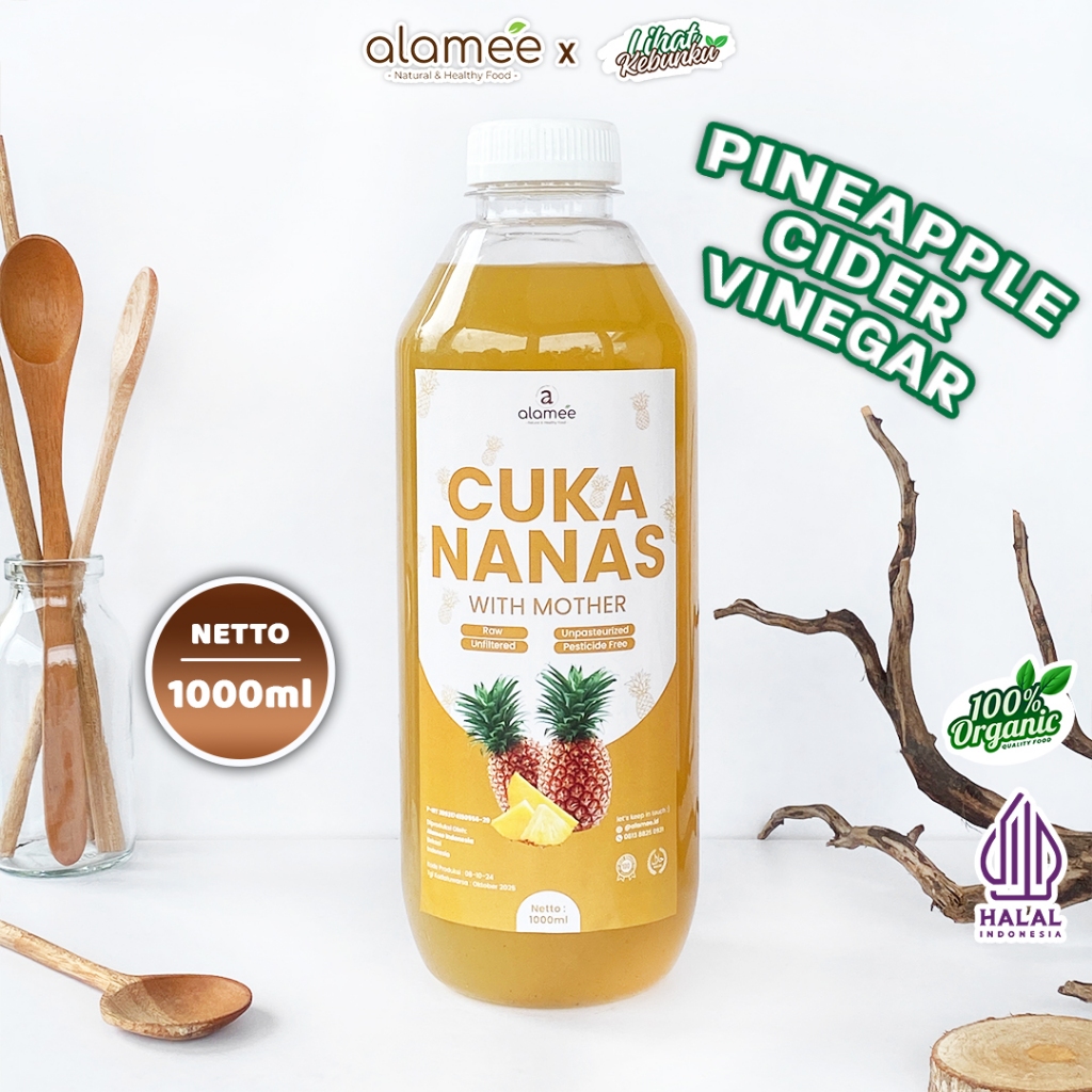 

ALAMEE Cuka Nanas With Mother Pineapple Cider Vinegar Original Organik 1000ml LIHAT KEBUNKU