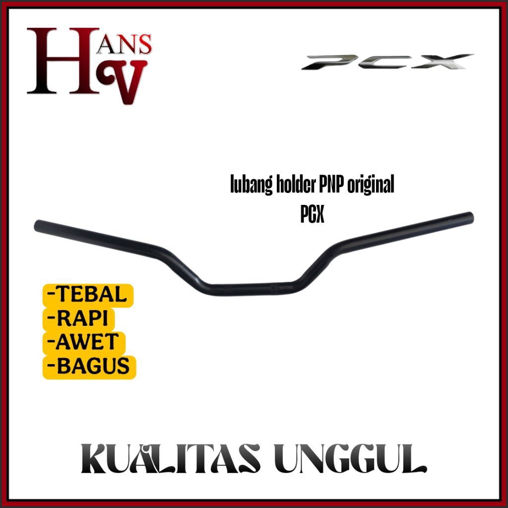 Stang Stir PCX Ceper Pendek Hitam Glossy Custom Vins Thailand PNP PCX 150 160
