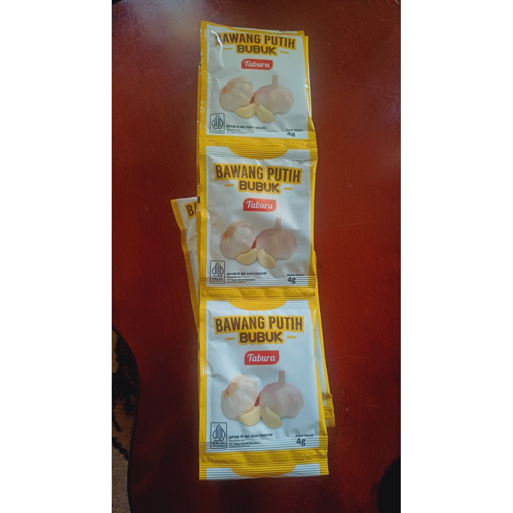 

bawang putih bubuk TABURA renceng isi 12 pcs