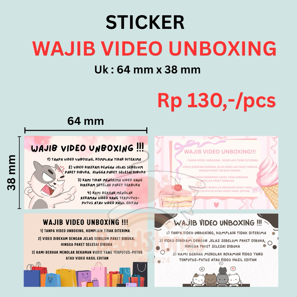 

GROSIR 100PCS Sticker wajib unboxing lucu UV stiker unboxing aesthetic stiker estetik ukuran kecil sticker olshop packing