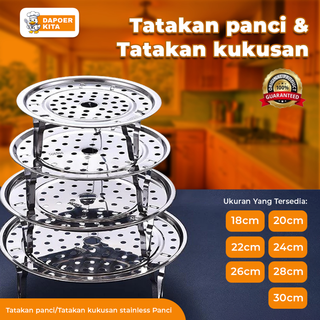Tatakan kukusan serbaguna Tatakan kukus Stainless Steel Tatakan Kukusan Panci Sarangan Panci Kukus