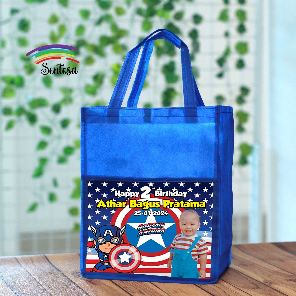 

GOODIE BAG CUSTOM ULANG TAHUN ANAK UNTUK BINGKISAN SNACK ULTAH MODEL KANTONG UK 20x14x25 _ CUSTOM NAMA