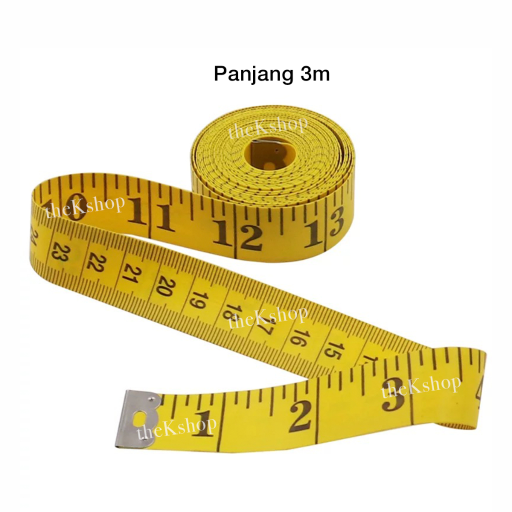 Meteran Baju Panjang 3 Meter / Meteran Kain 3m / Meteran Jahit Panjang 300cm Kuning