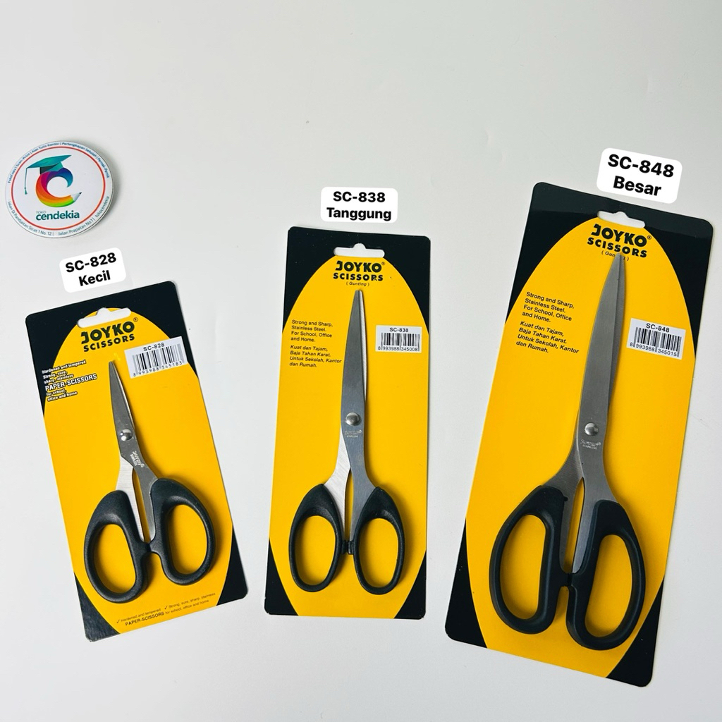 

Gunting Kertas JOYKO Hitam Kecil Tanggung Besar SC-828 SC-838 SC-848