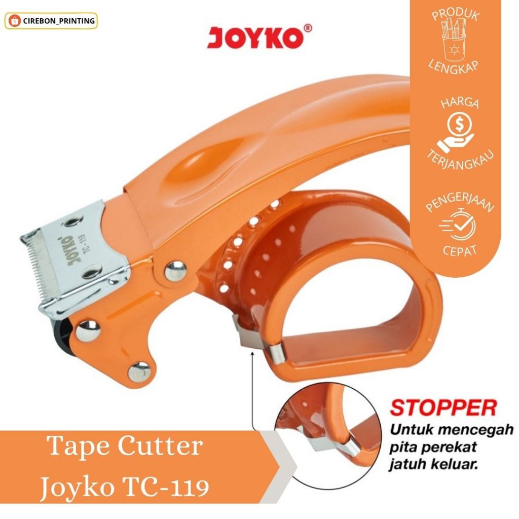 

TAPE CUTTER / TAPE CUTTER JOYKO / JOYKO TC-119 / DISPENSER LAKBAN / PEMOTONG SOLASI JOYKO / ALAT TULIS / SEKOLAH / KANTOR / MURAH / BERKUALITAS / CIREBON / COD / FREE ONGKIR