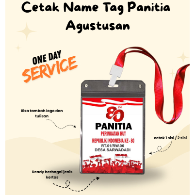 

Co Card + Lanyard Panitia 17an HUT RI ke 80 CUSTOM DESAIN / READY TEMPLATE