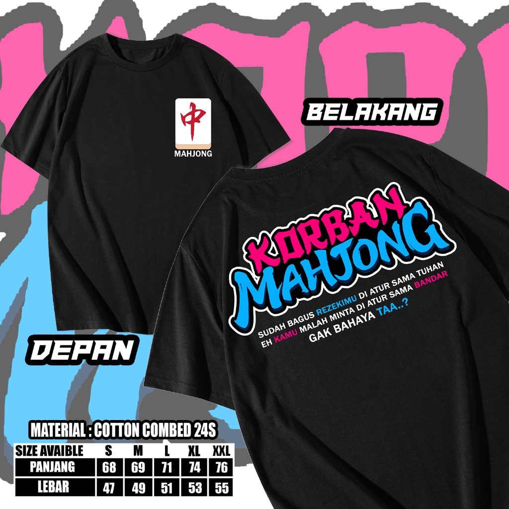 Kaos Korban Mahjong - kaos Distro Mahjong Ways 2 - Atasan Cotton DEWASA PRIA WANITA
