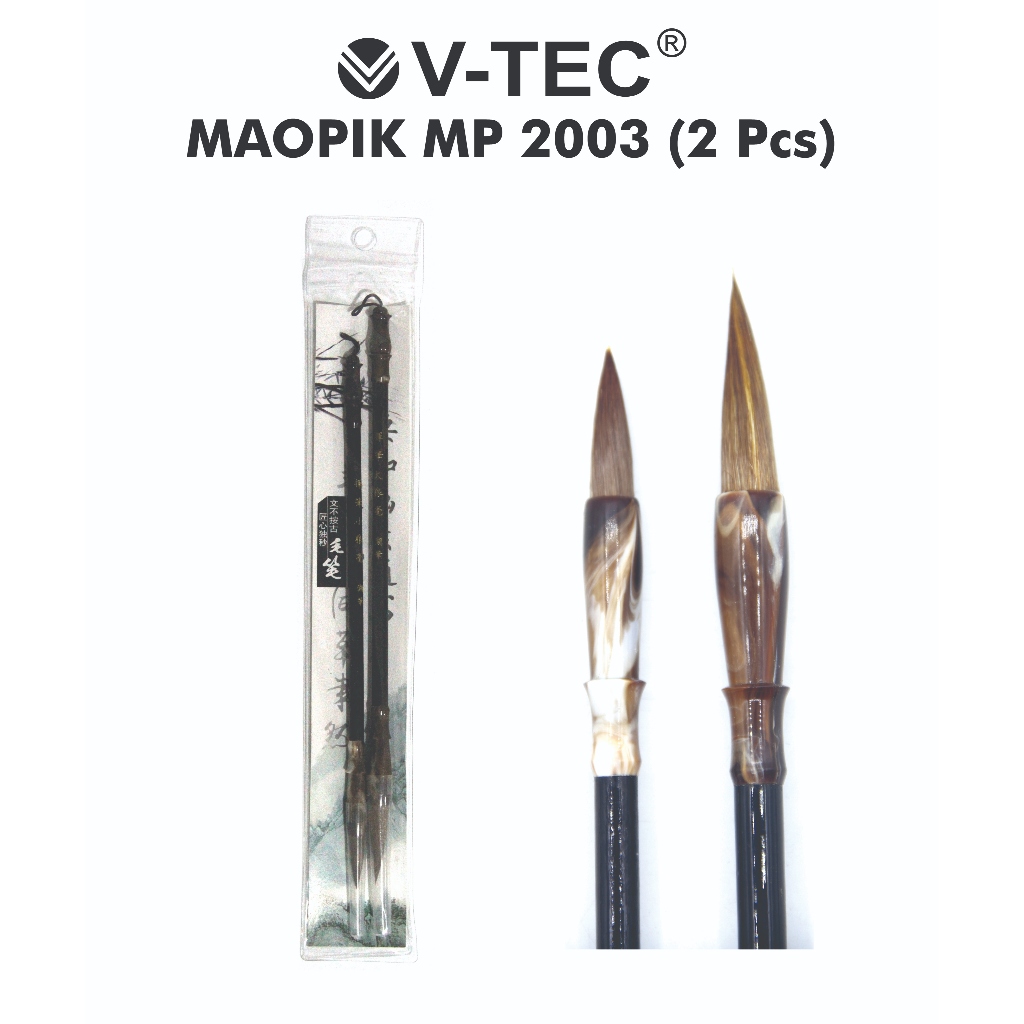 

V-TEC Kuas Kaligrafi Set - Maopik Calligraphy Brush - Kuas Lukis Mopit Bambu Maobit Lancip Arab China