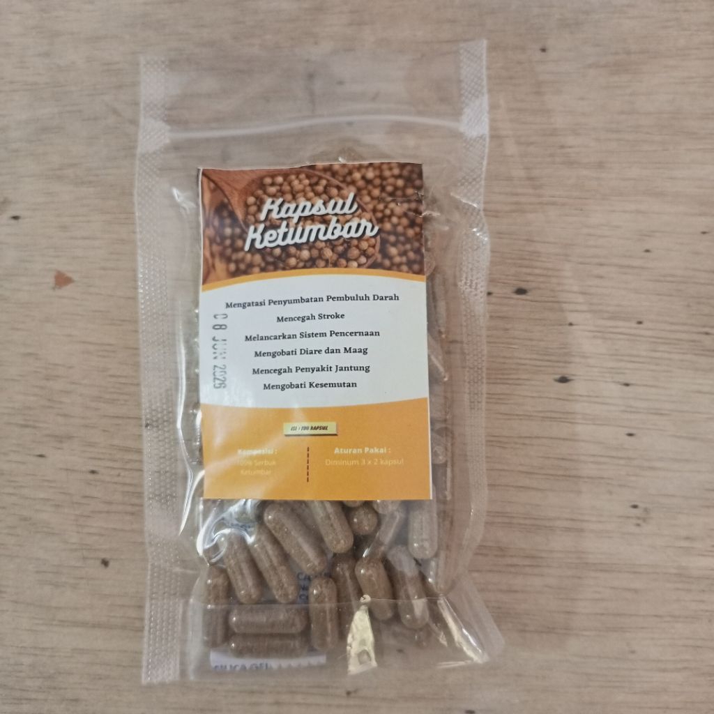 

jamu tradisional kapsul ketumbar isi 100 kapsul mengobati diare dan maag , mengobati kesemutan