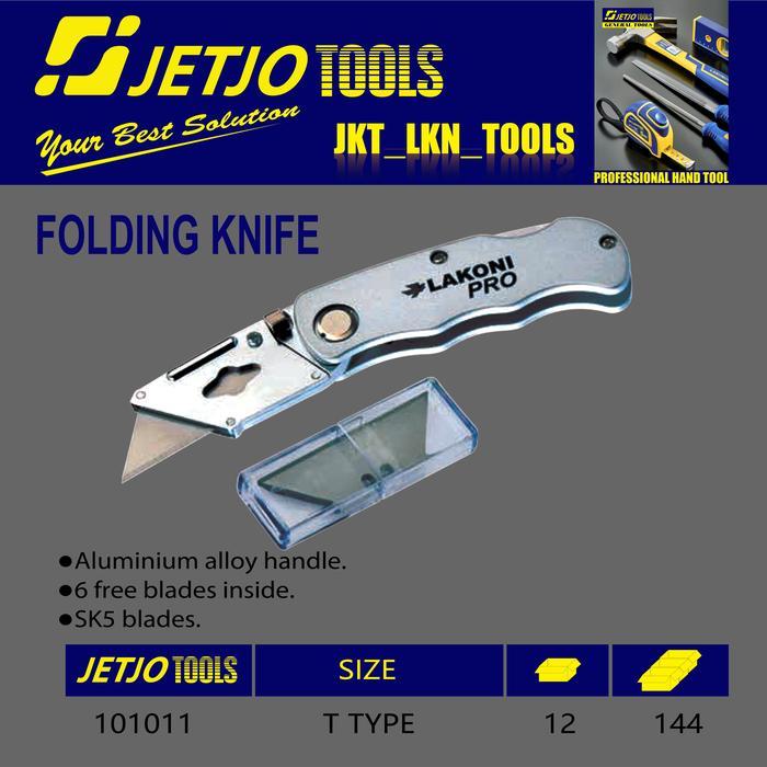 

JETJO TOOLS Pisau Cutter T Type Folding Knife Aluminium Case Tajam Gypsum