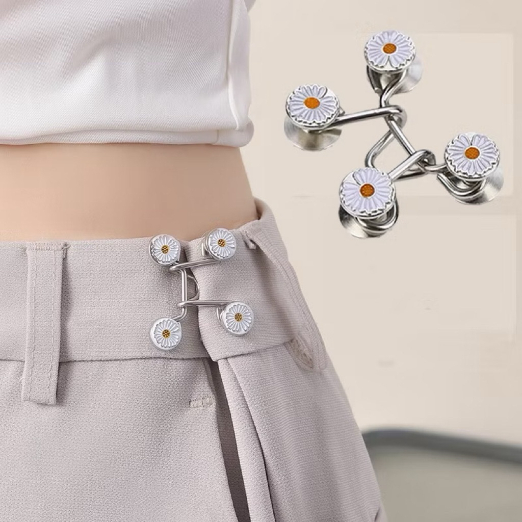 Kancing Jeans Logam Simple / Kait pengecil lingkar pinggang / Kancing pengecil