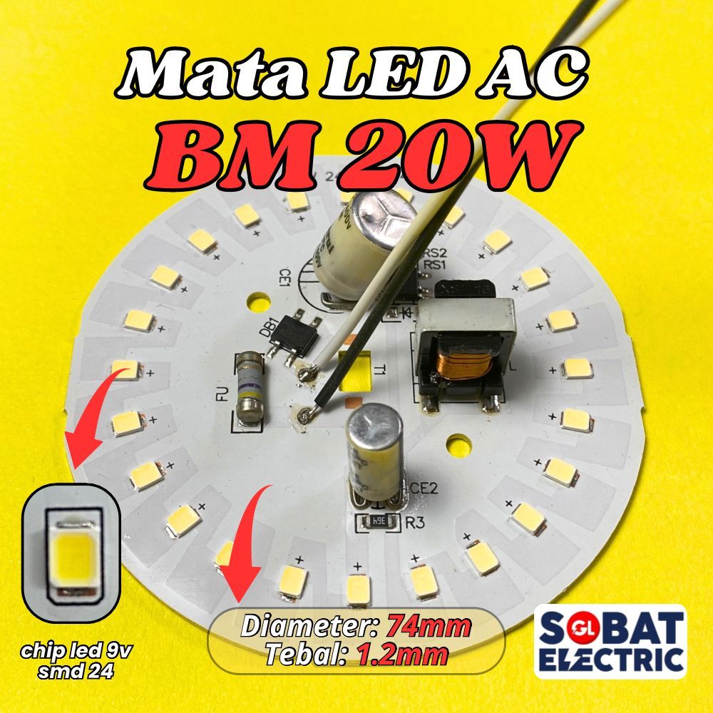 PCB Mata Lampu LED 20w Tanpa Driver - Mata LED AC Langsung 220V (BM)
