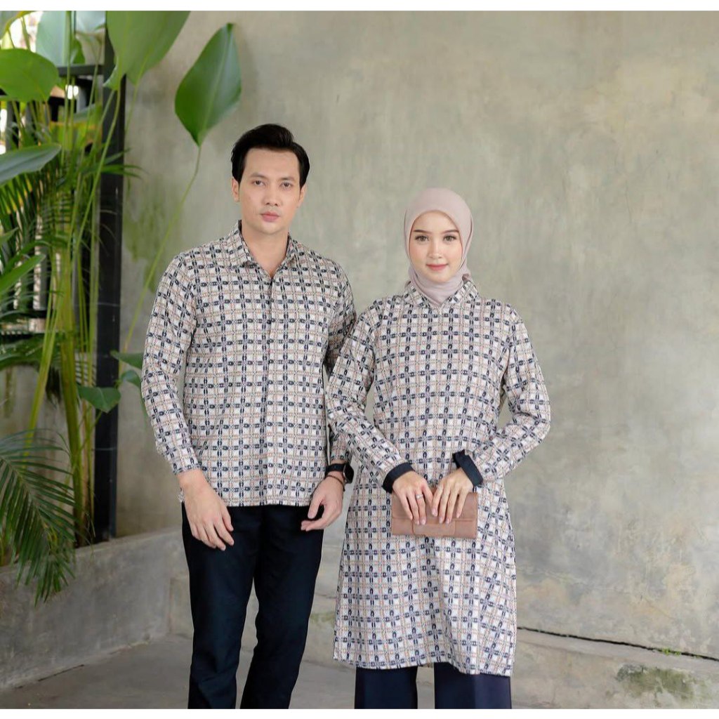 Benang Raja Batik Couple Pria Wanita Katun Kawung Bintang