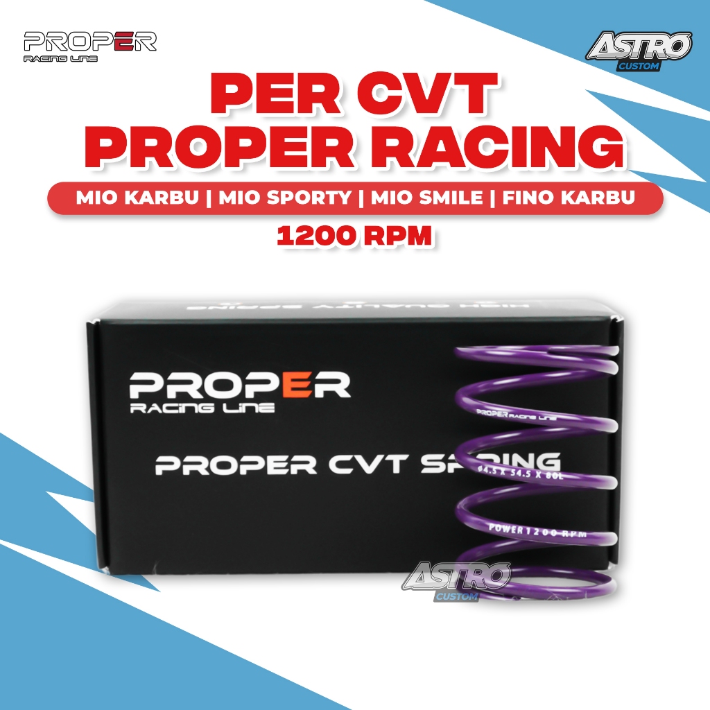 Proper Per CVT 1200 RPM Mio Karbu Sporty Smile Fino Soul Racing Line Spring Pulley Upgrade CVT