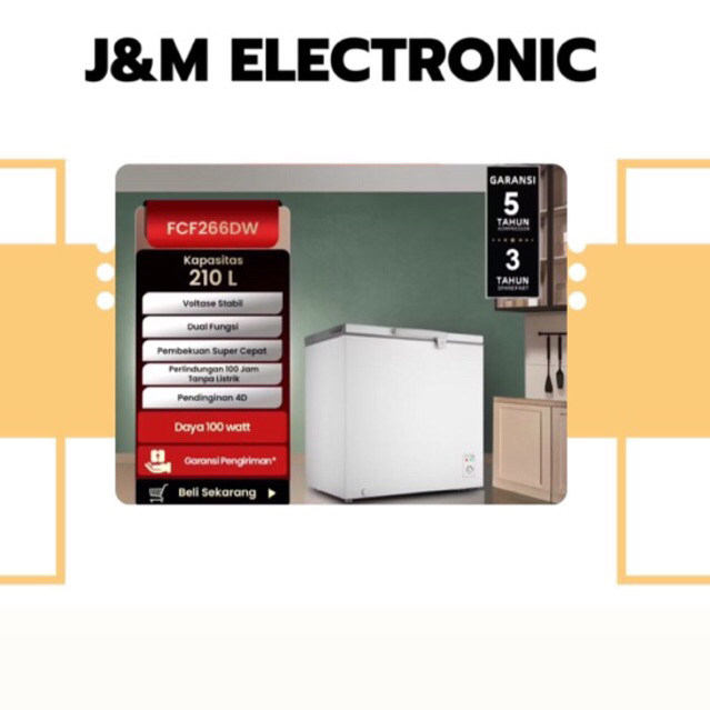 Freezer changhong FCF 266 DW chest freezer changhong 210 Liter garansi resmi freezer box changhong 2