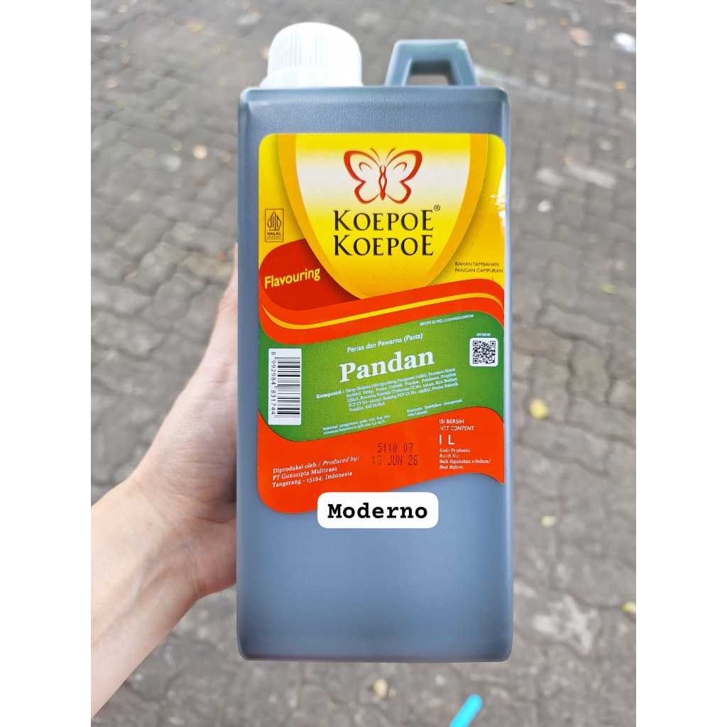 

Koepoe koepoe Perisa dan pewarna Pandan 1 LIter - Koepoe koepoe Pasta pandan 1 liter