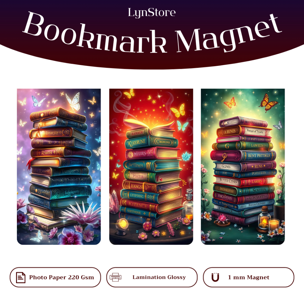 

(LS_BM0010) Pembatas Buku Magnet Gambar Bookgrimoire | Magnetic bookmark | Bookmark