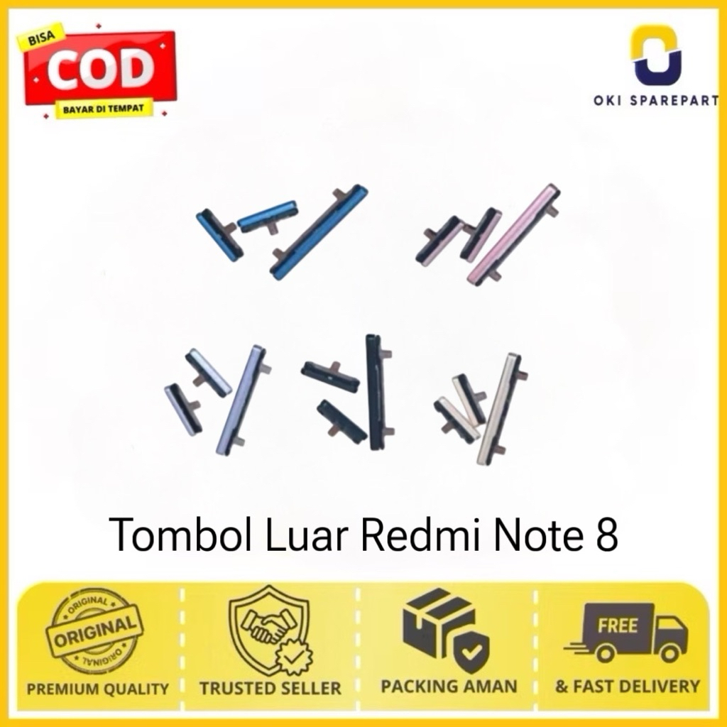 Tombol luar redmi note 8 fullset power volume