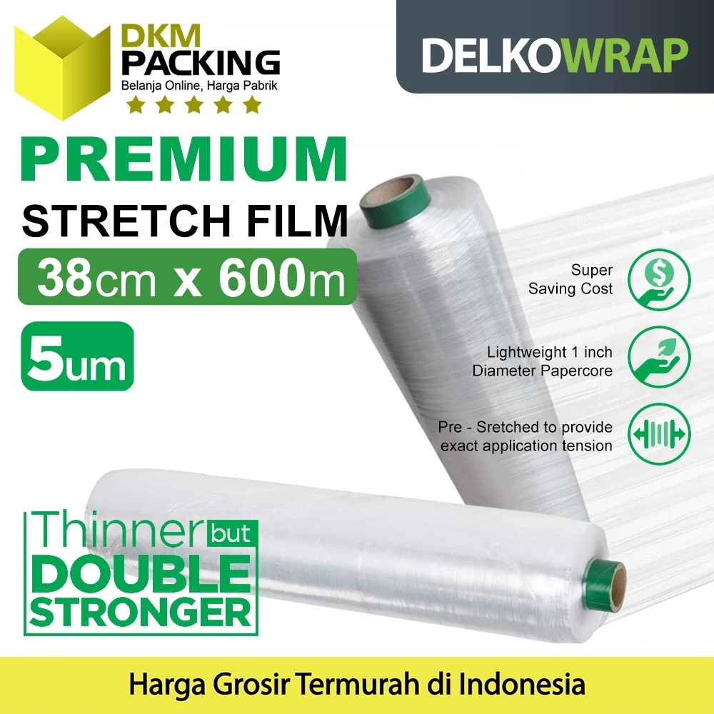 

Plastik Wrapping BOLT 38x600m Stretch FIlm Wraping DELKOWRAP SATUAN