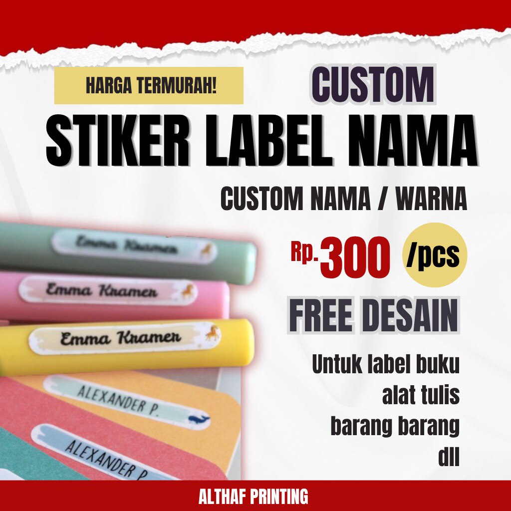 

Termurah! Stiker Label Nama Custom Karakter Untuk Barang Cuma 300 rupiah