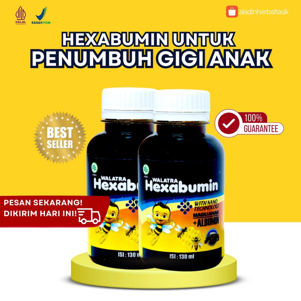 HEXABUMIN Vitamin Anak Asli 100% Herbal Original Obat Untuk Penumbuh Gigi Anak Secara Alami