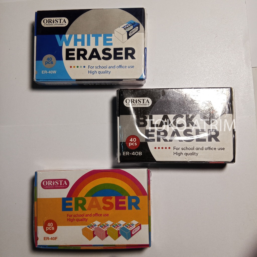 

Penghapus Pensil Stip MURAH ISI 40 Kecil | Warna Mix, Hitam, Putih
