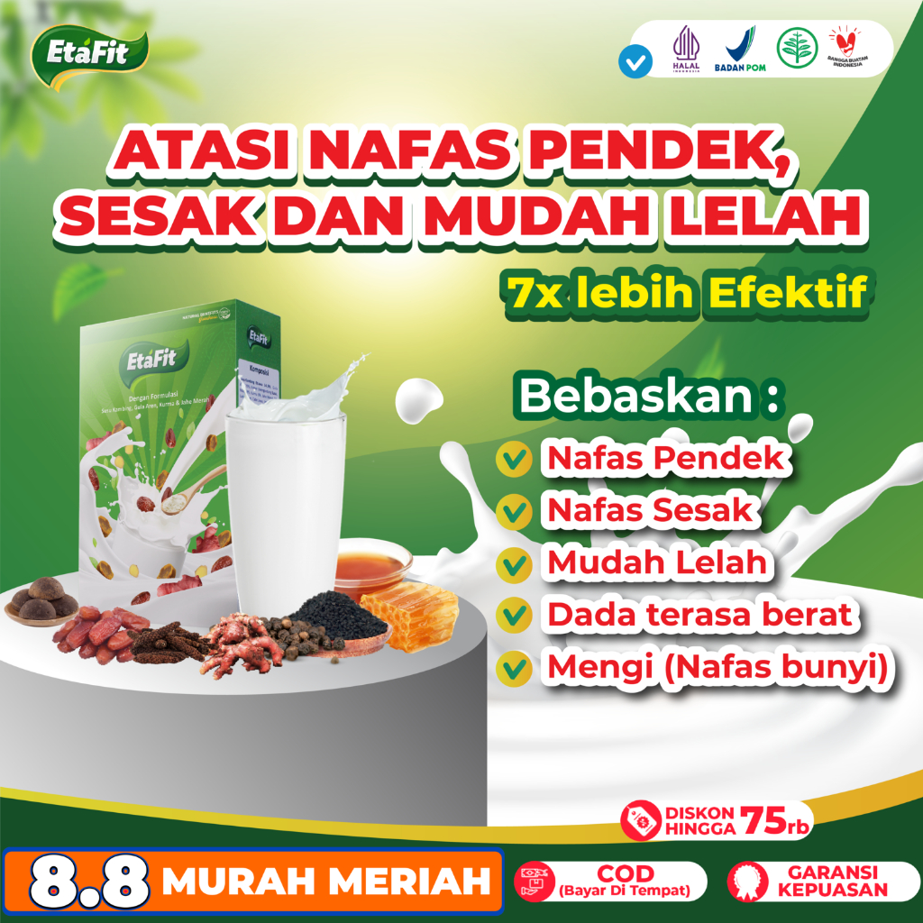 

Obat Detox Pernafasan Sesak Nafas Pendek Berat - ETAFIT Susu Kambing Etawa Murni Asli Original 100%