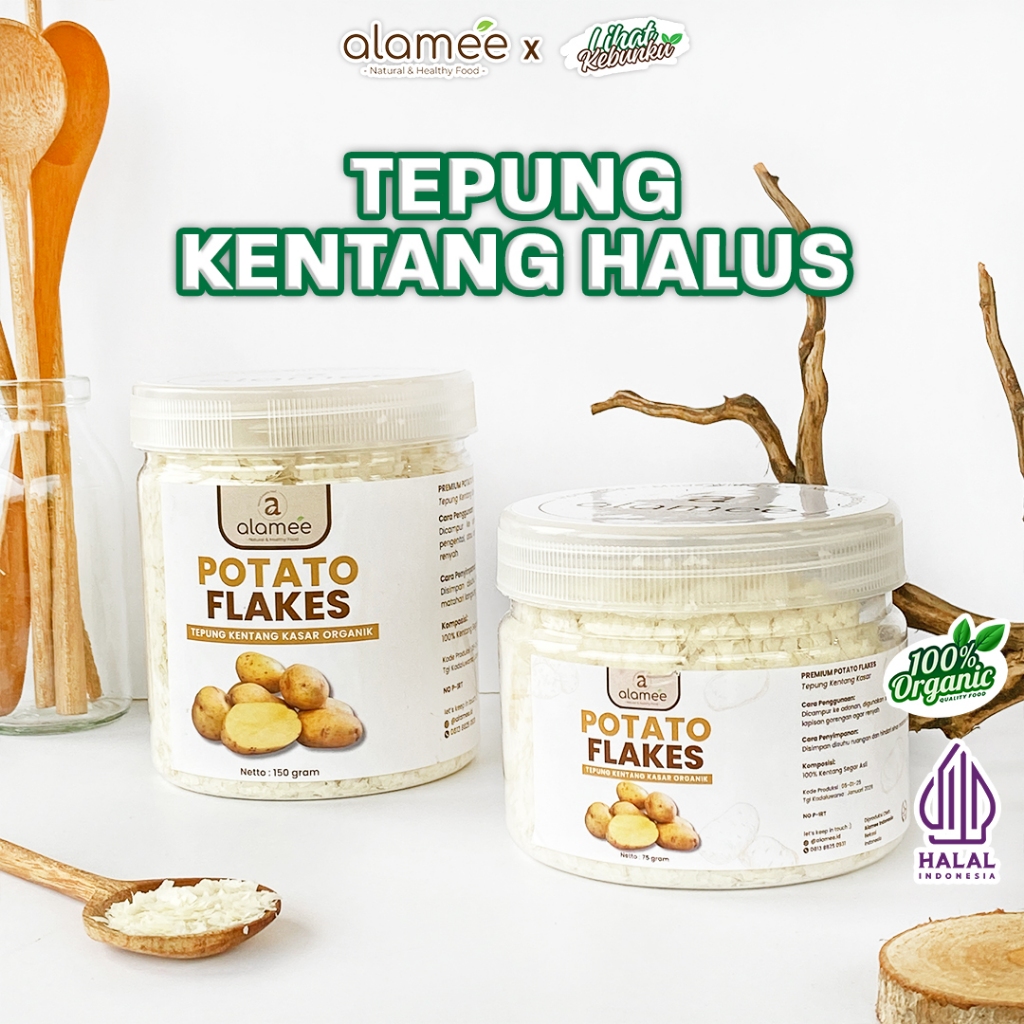 

ALAMEE Tepung Kentang Kasar Potato Flakes Flake Mashed Organik Serpih LIHAT KEBUNKU