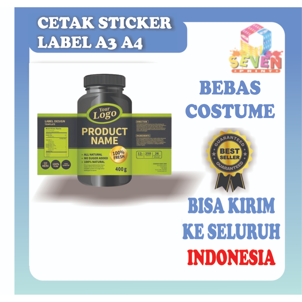 CUSTOME STICKER LABEL A3 A4 GOLD , SILVER