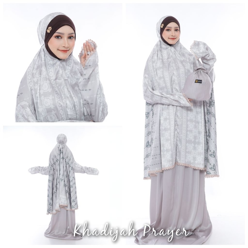 Mukena Khadijah By Elkisa/Mukena Malaysia/Mukena silk/mukena premium/mukena atas bawah berlengan/muk