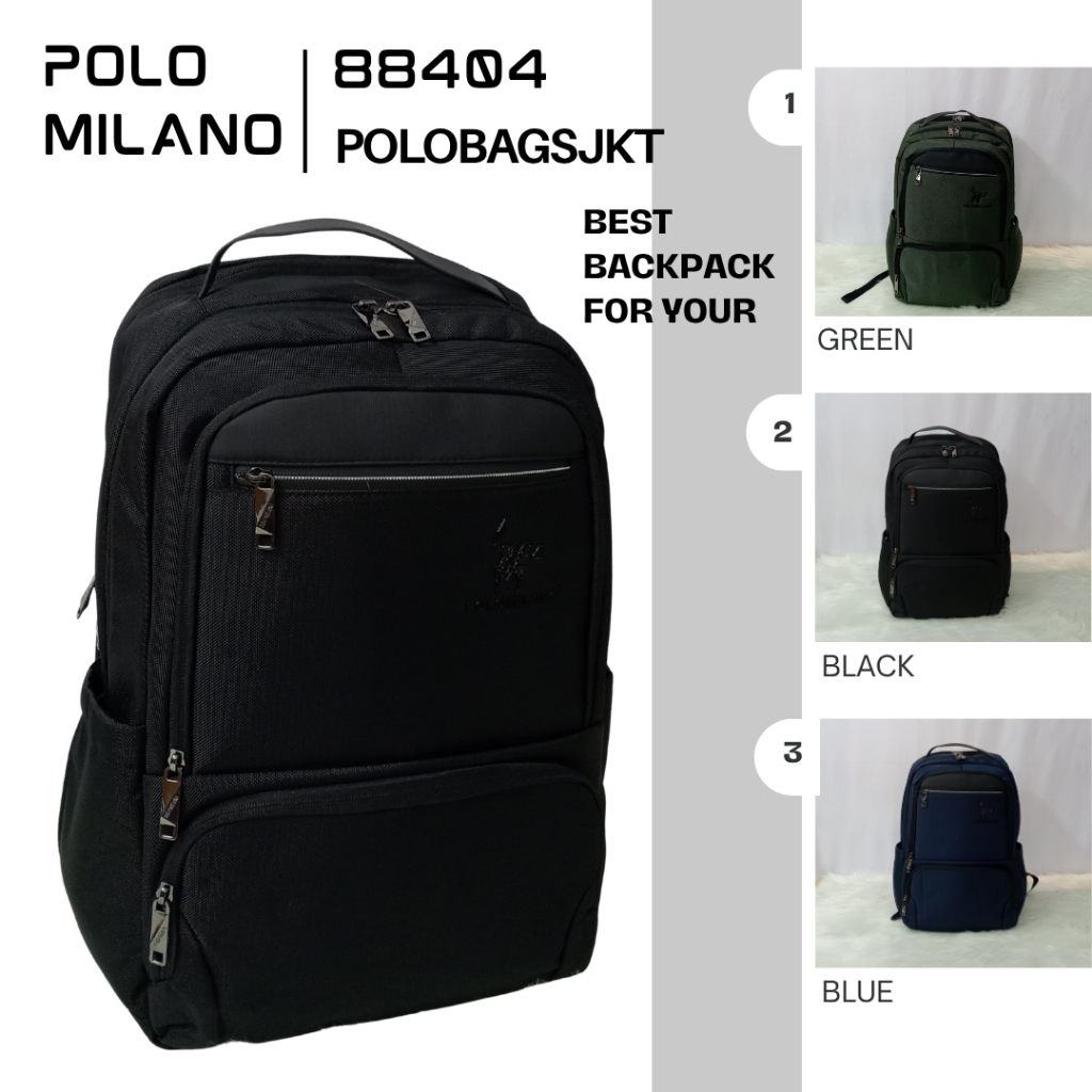 Ransel Pria Polo Milano Polo 88404 Size 18 IN Tas Ransel Tas Laptop Tas IMPORT