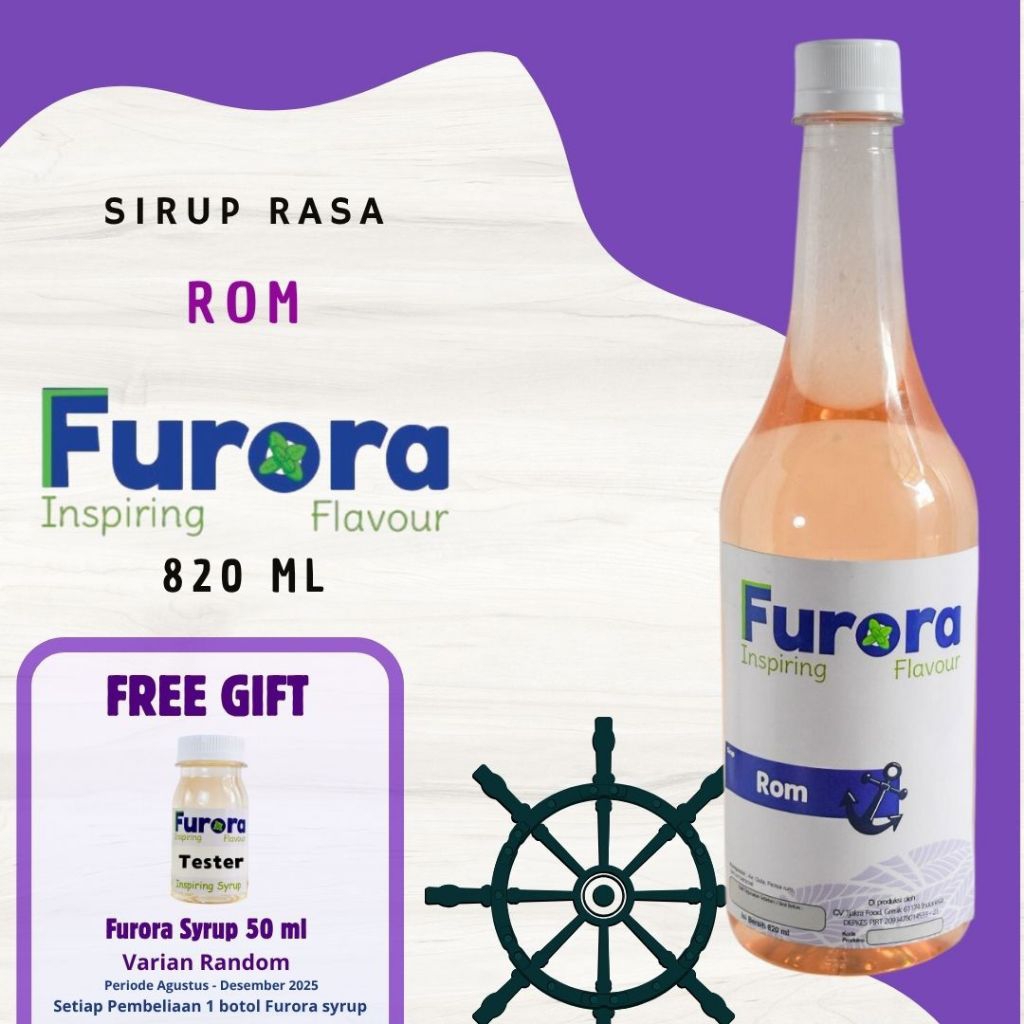 

Sirup Rom 820 ml - Furora Syrup l Sirup Cafe l Rum Syrup