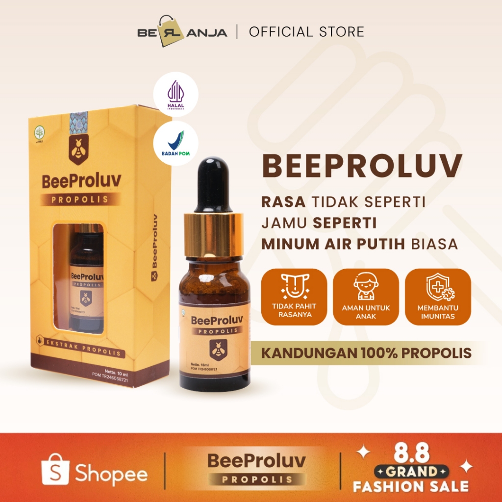 TERLARIS BeeProLuv Propolis Melia Unggulan NO.1 l Propolis Cair Menjaga Kekebalan Tubuh l Non Beeswa