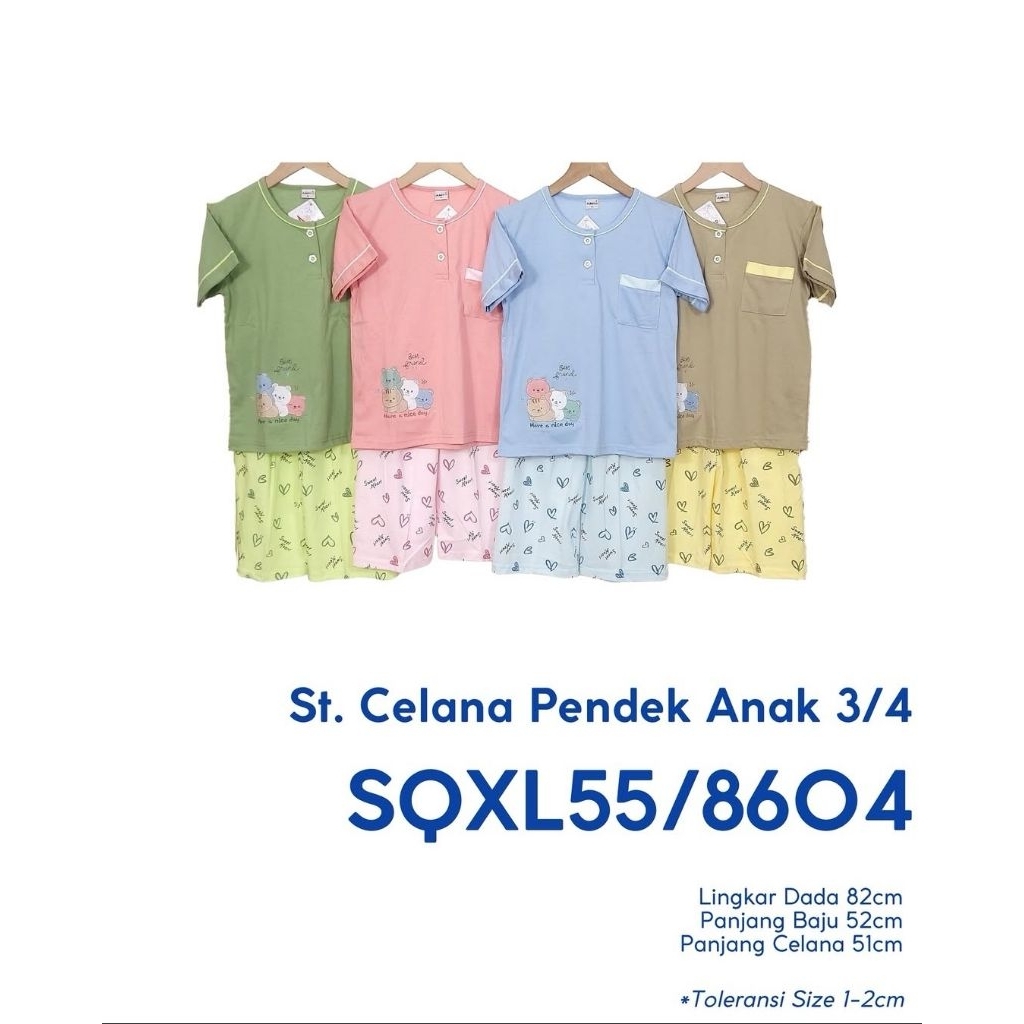 BABYDOLL AMRO 8604 ANAK LABEL PUTIH SQ XL 3/4 PENDEK