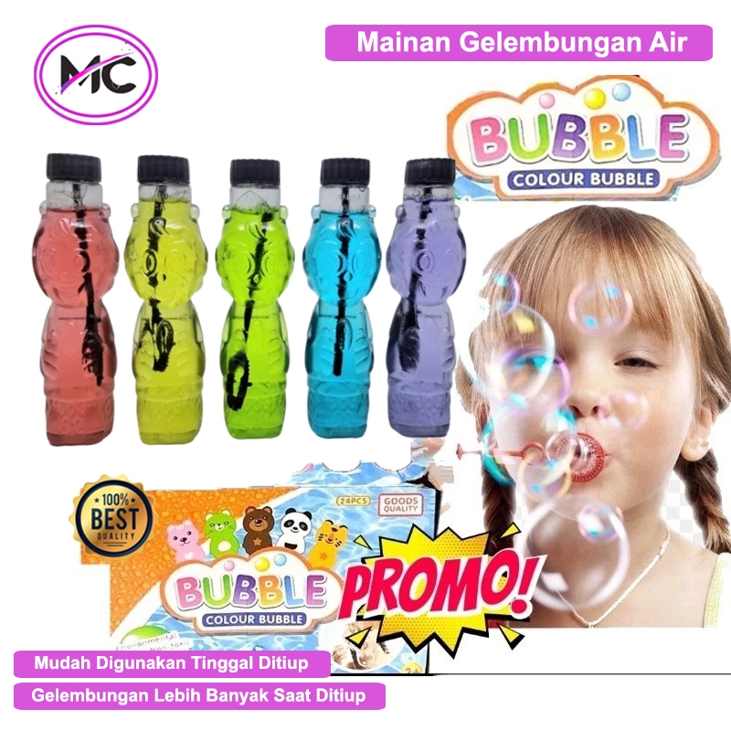 Mainan Gelembung Balon Tiup Mainan Anak Sabun Balon Air Bubble Tiup Botol 1 Pcs Murah Mainan Anak Ai