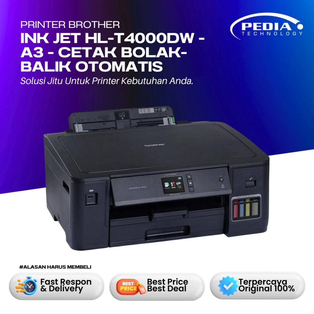 Printer Ink Jet Brother HL-T4000DW - A3 - Cetak Bolak-Balik Otomatis