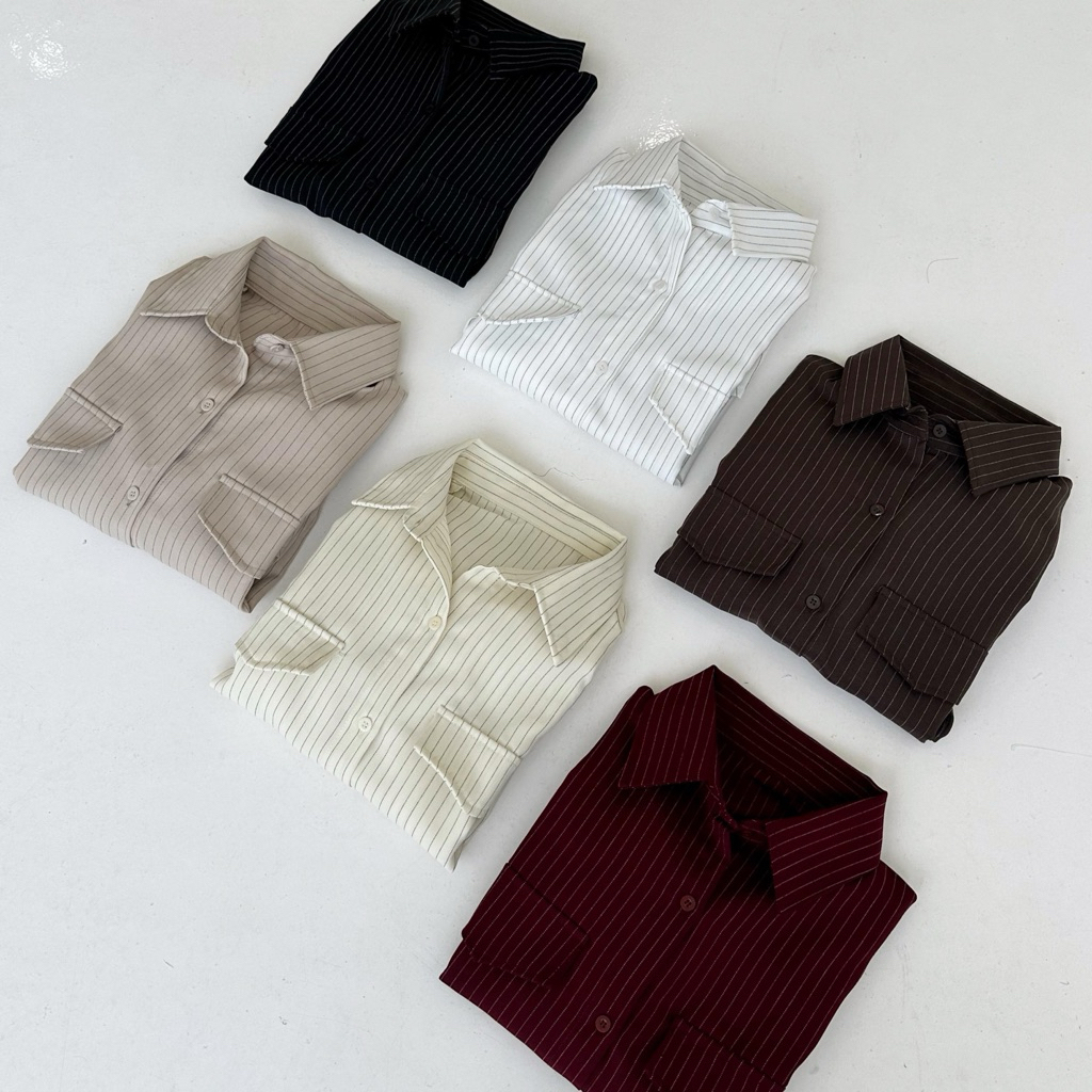 FITTED STRIPE SHIRT | TRENDY SHIRT | Kemeja Stripe | Kemeja Wanita | Kemeja fitted | Kemeja Garis wa