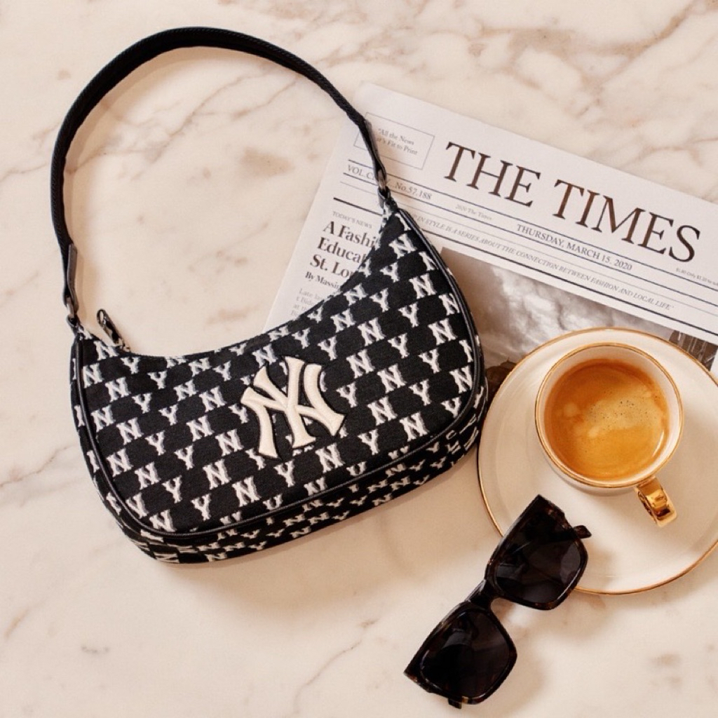 Monogram Jacquard Hobo Bag by MLB preloved