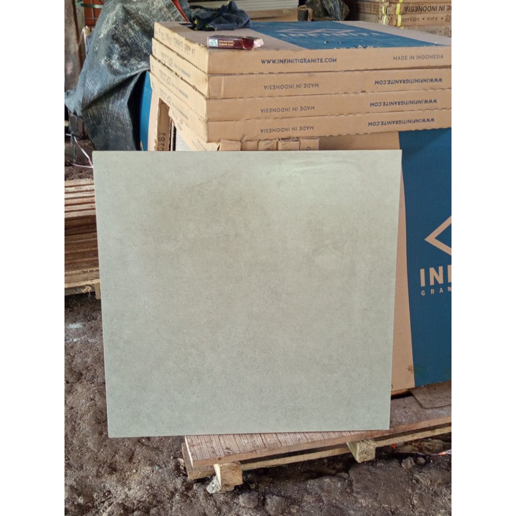 granit lantai 60x60 Cemento grey matte brand invinity