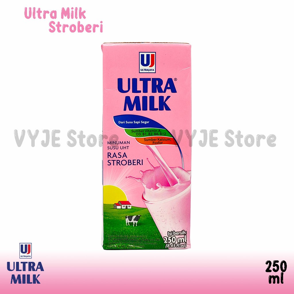 

Ultra Milk Susu UHT 250ml 1 Karton (24 Pcs) Strawberry