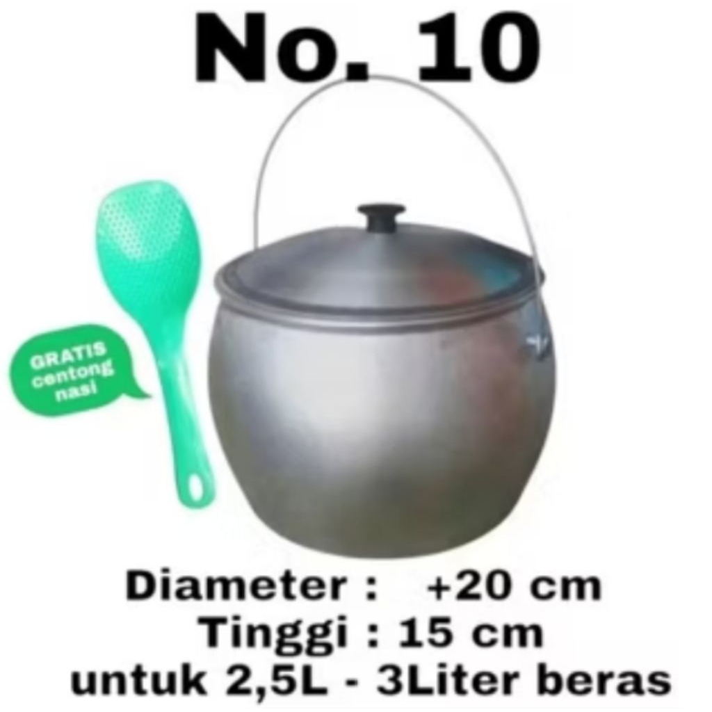 DISKON TERMURAH Kastrol Liwet No 10 Ukuran 3 Liter Beras Panci Liwet 3 Liter - Kastrol Bintang