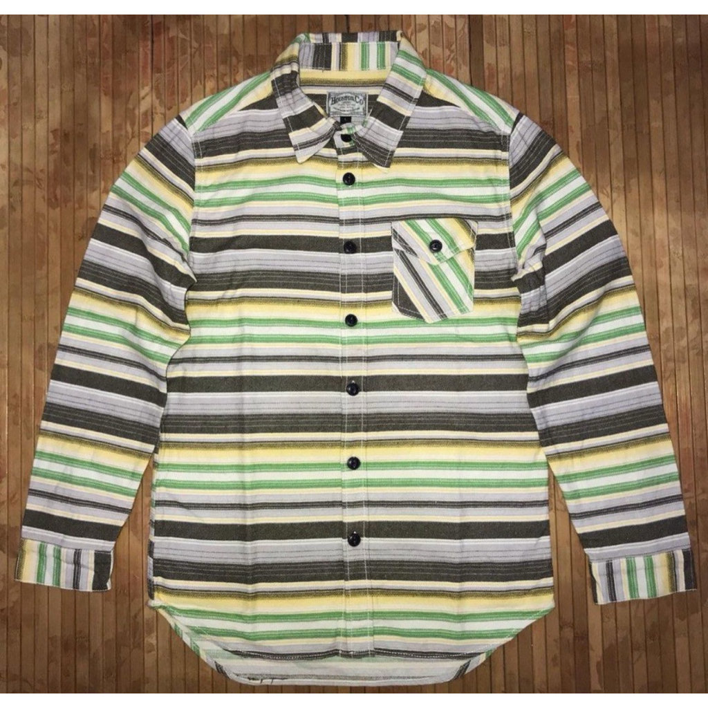 JAPANESE BRAND HOUSTON HEAVY WEIGHT STRIPED SHIRT sugarcane orslow