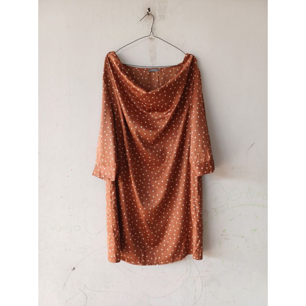 Preloved Dress Tunik Polka Terracota Gravery