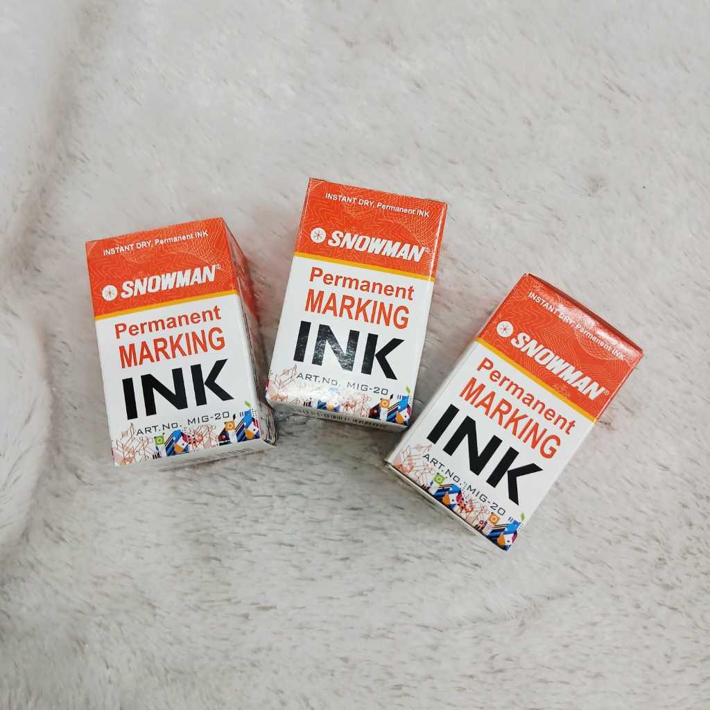 

Per 3 Pcs Tinta Snowman Permanent Marking Ink Untuk Spidol Refill