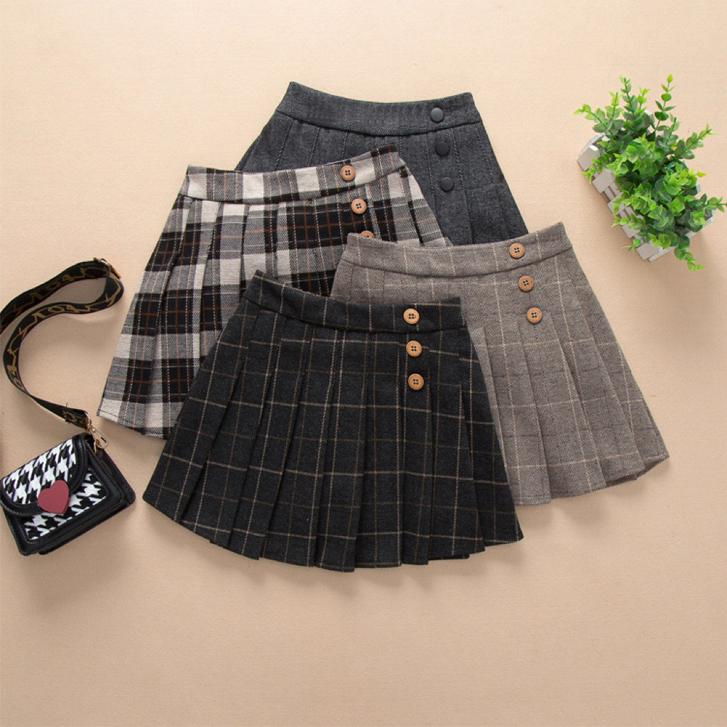 (3thn-Remaja Dewasa) Skort Rok Celana Korea Anak Perempuan Import | Rok Celana Pendek Wool Anak Pere