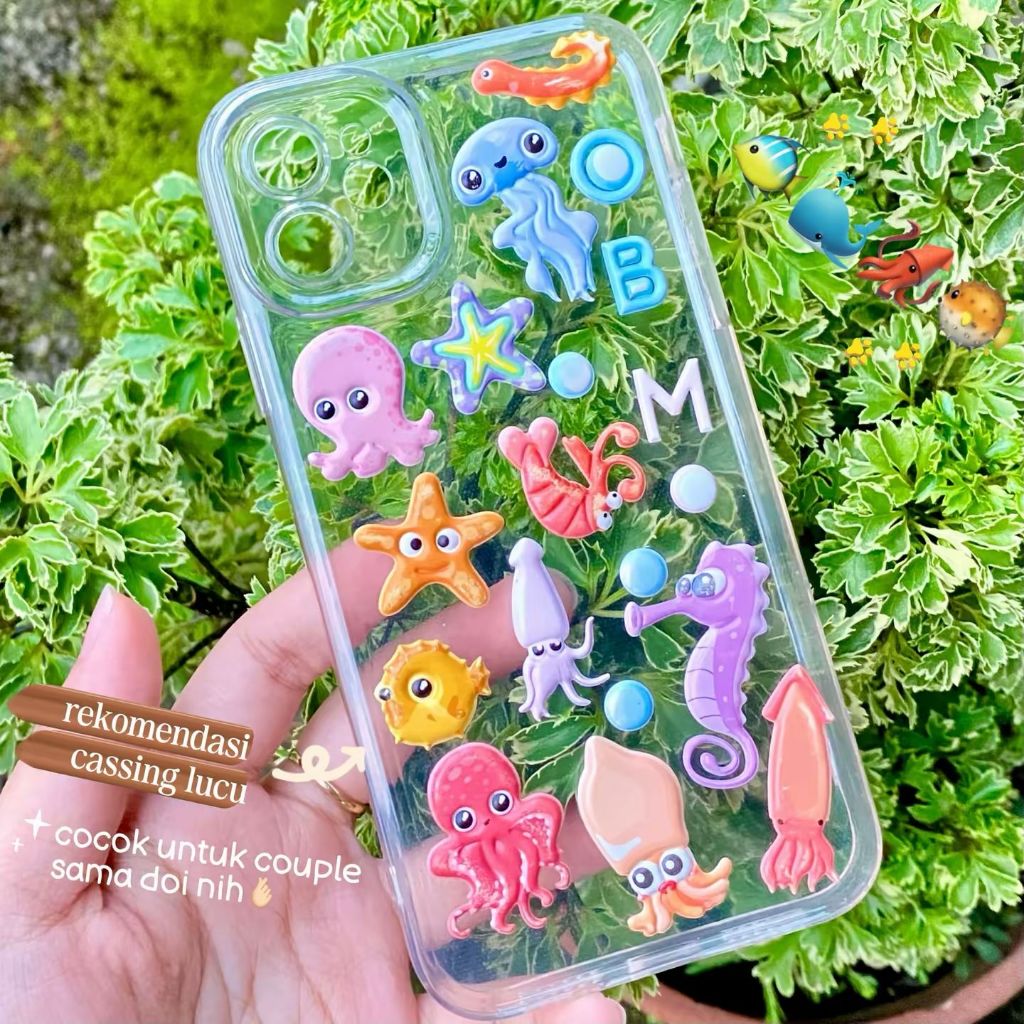 Casing HP Bening iPhone + Stiker lucu